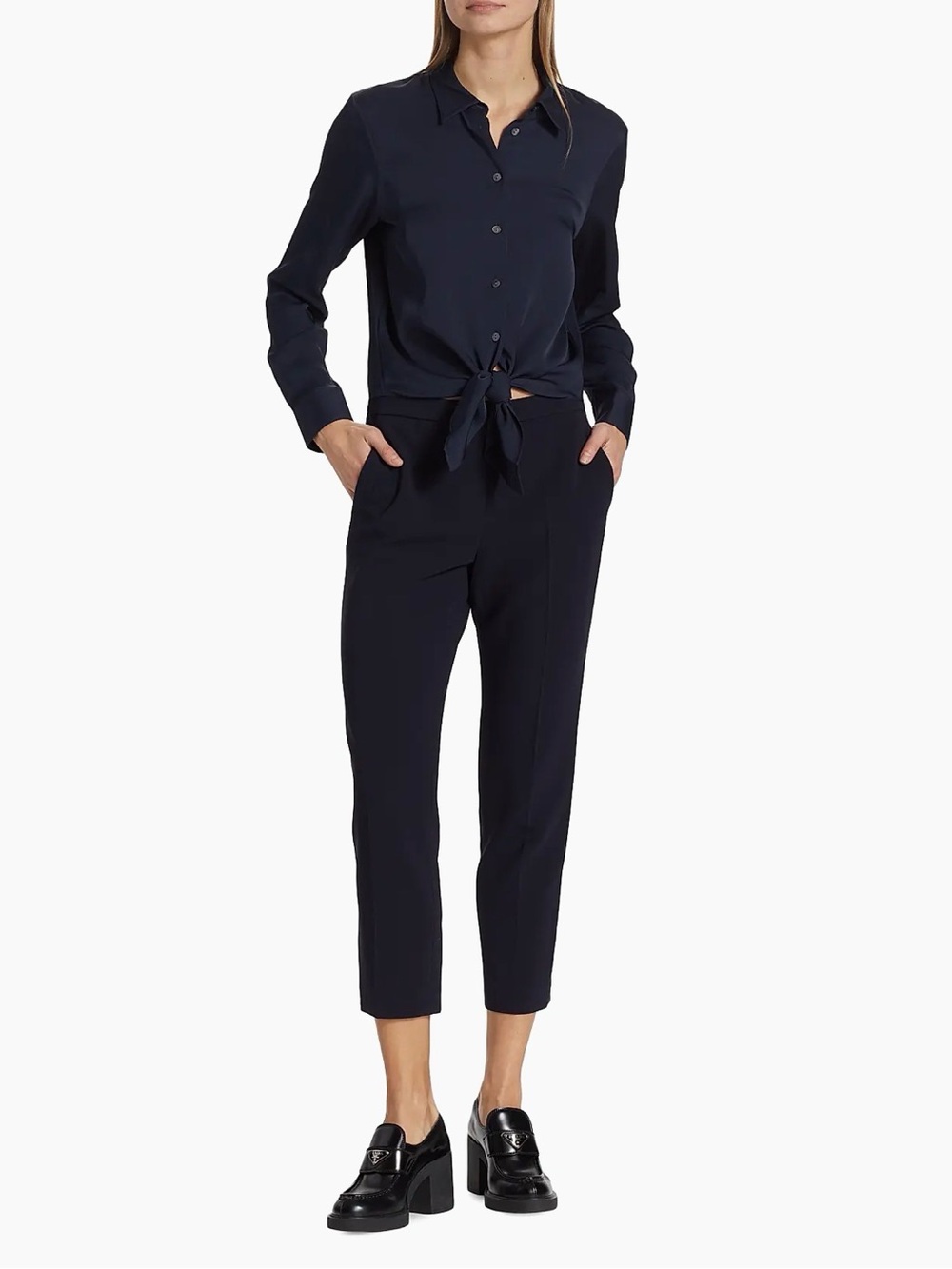 Theory Treeca Pull-On Ankle Trousers Black Size 4